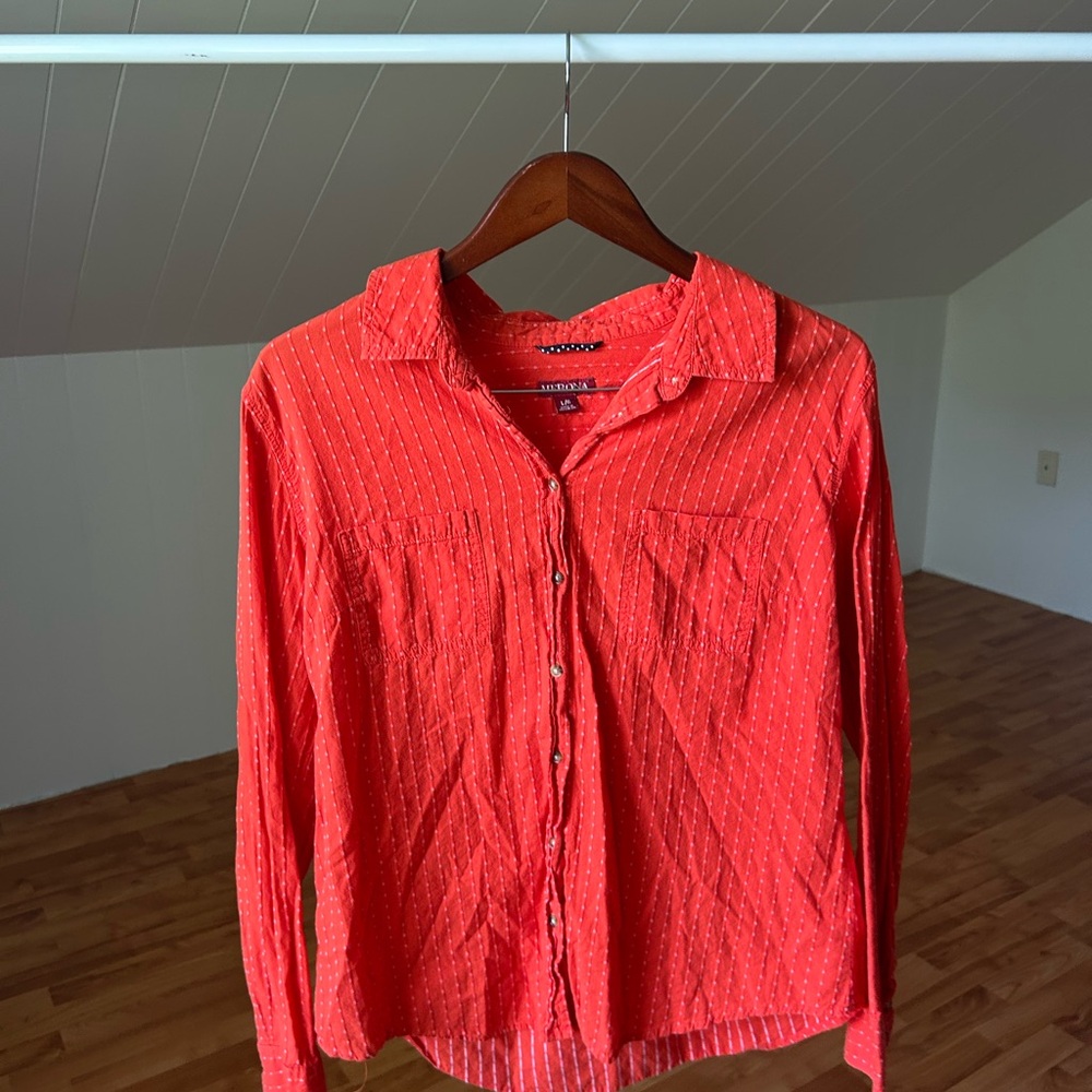 Merona Woman’s Bright Red Button Down Shirt